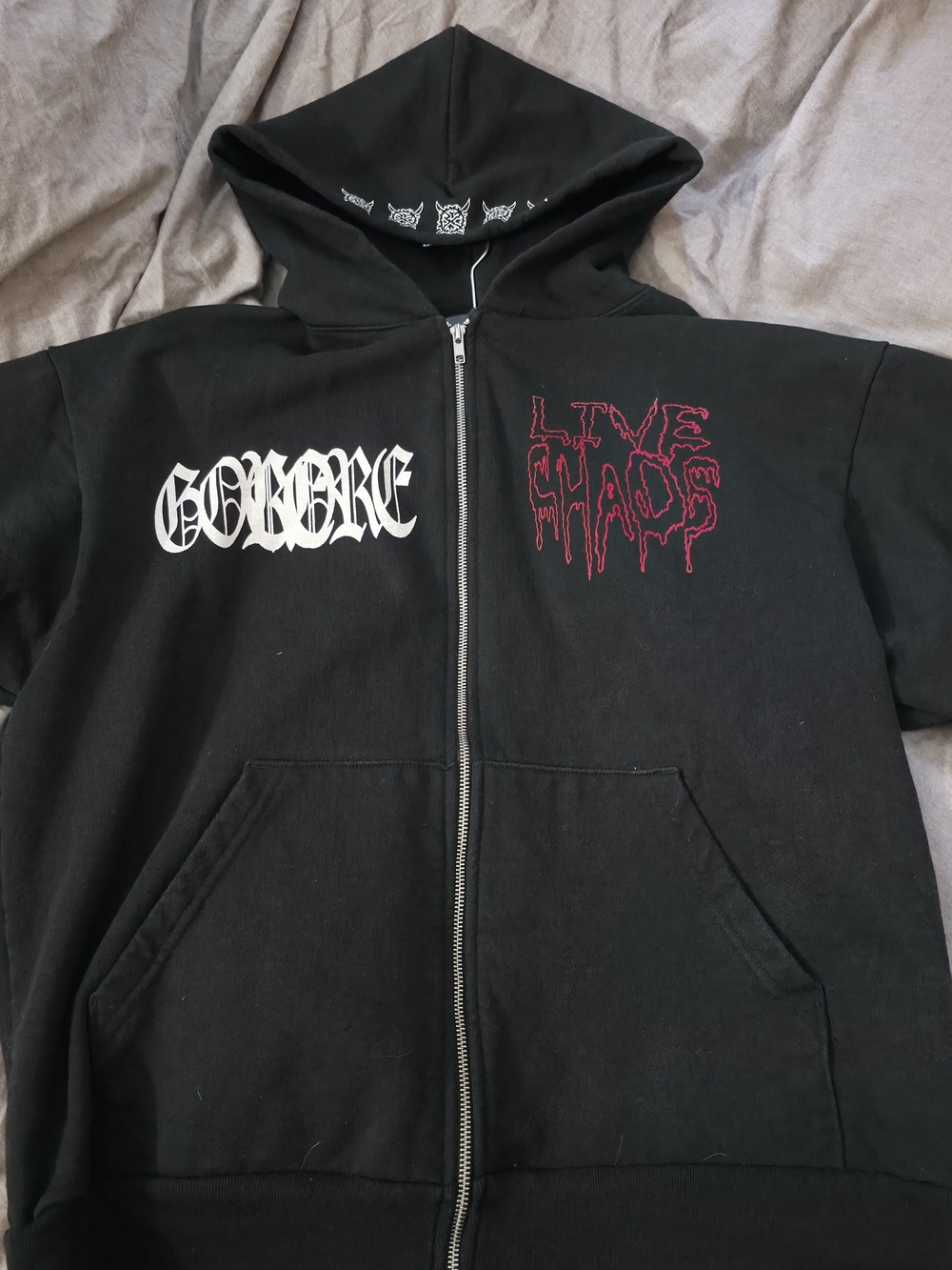 Ken Carson Chaos Tour Black Zip-Up Hoodie